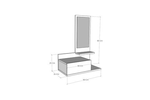 ROZELLA AYNALI DRESUAR, SAFİRMEŞE ANTRASİT