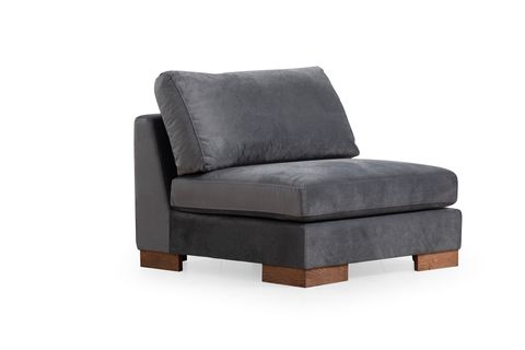 TULİP MODÜLER KÖŞE, KOLSUZ TEKLİ MODÜL, GRİ