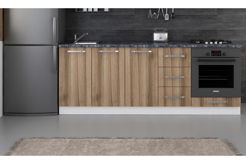 MİNAR 220 CM MUTFAK DOLABI BEYAZ DORE 220-D4-ALT MODÜL