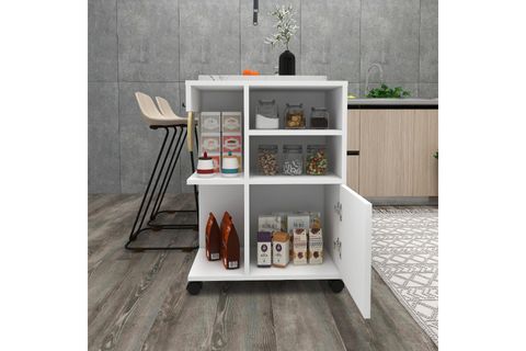 REBUSA TEKERLEKLİ ÇOK AMAÇLI MUTFAK BANYO DOLABI VE AYAKKABILIK, BEYAZ