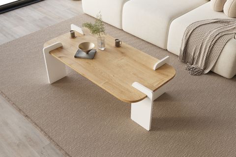 LEAPİRİ ORTA SEHPA MODERN BEYAZ NATURAL