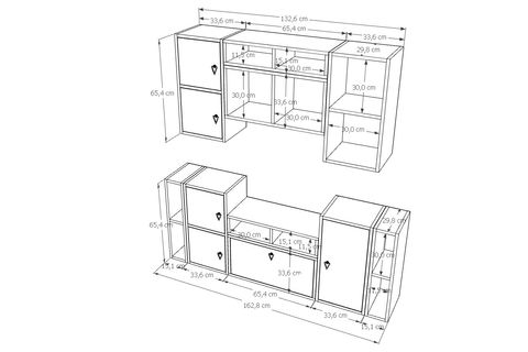 BK ÇOK AMAÇLI DOLAP, DUVARA MONTE ÜST MODÜL, KBR