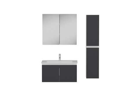 NİKA BANYO DOLABI AS2K12, BEYAZ ANTRASİT, 85 CM