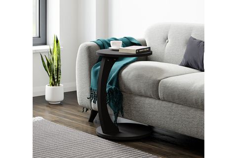 CLEO TEKERLEKLİ C SEHPA TEKERLEKLİ YAN SEHPA, SİYAH