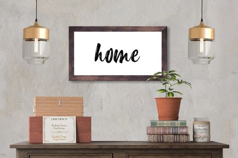 AHŞAP ÇERÇEVELİ HOME PANO 20X40 CM