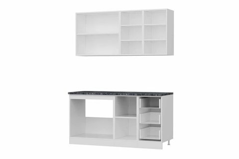 MİNAR 160 CM MUTFAK DOLABI BEYAZ ANTRASİT 160 A2