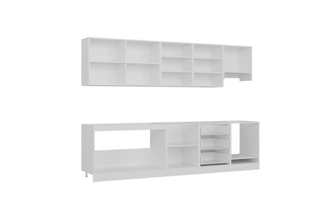MİNAR  ELA 300 CM MUTFAK DOLABI BEYAZ ANTRASİT 300-A12