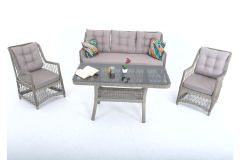 FLEXY HOME GARDEN ECEM ÜÇLÜ TAKIM, GRİ