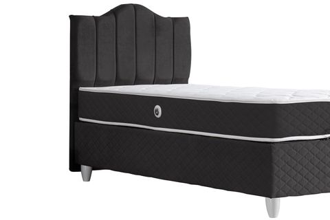 TREND BAZA BAŞLIK VE LETTO YATAK SETİ, ANTRASİT GRİ, 100X200