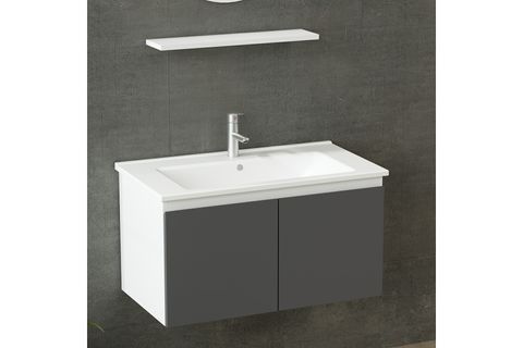 NİKA BANYO DOLABI 100CM AS2K 1YA1R ETJ BEYAZ ANTRASİT