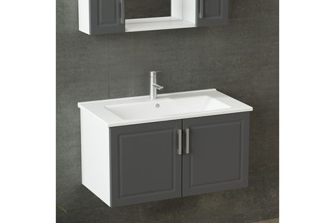 SANYA BANYO DOLABI 85CM AS2K 2K1A ETJ BEYAZ ANTRASİT