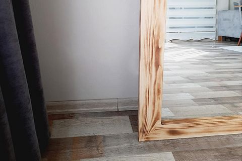DFN WOOD DOĞAL AHŞAP DİKDÖRTGEN BOY AYNASI, 160X60