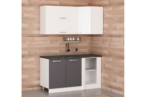 MİNAR 150CM KÖŞE MUTFAK DOLABI BEYAZ ANTRASİT K150A2