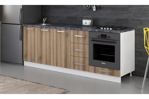 MİNAR 220 CM MUTFAK DOLABI BEYAZ DORE 220-D4-ALT MODÜL