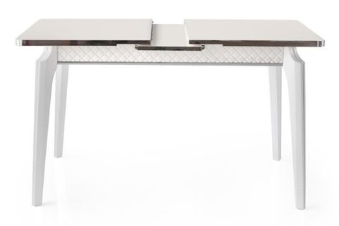 TUNA CHESTER AÇILIR YEMEK MASASI TAKIMI, KREM, 75X120