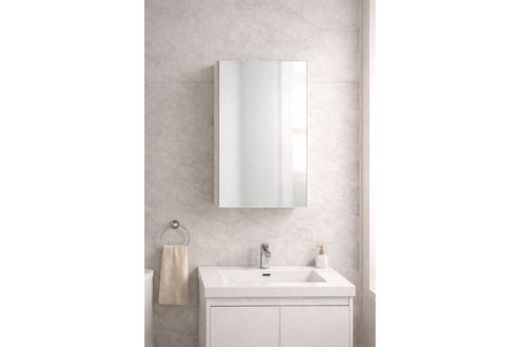 ALESTA TEK KAPAKLI ÜST AYNALI ÜLAVABO BANYO DOLABI, 2 BÖLMELİ