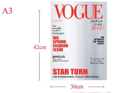 VOGUE MAGAZİN KAPAĞI AYNA, 30X42