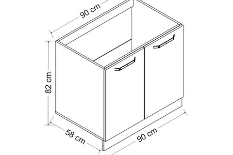 MİNAR 90 CM MUTFAK DOLABI BEYAZ 90-B1-ALT MODÜL
