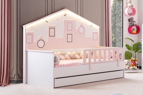 CİTY YAVRULU MONTESSORİ ÇOCUK ODASI TAKIMI, PEMBE, 3 KAPAKLI