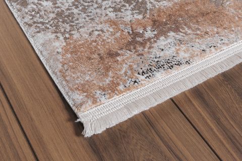 ATLAS HALI FRAPE FP07C KAHVE KREM TURUNCU MODERN SALON HALISI 120X180