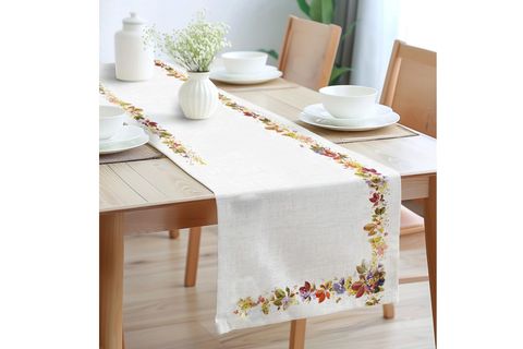 SONBAHAR YAPRAKLARI PAMUKLU MASA RUNNER, 0065 50X150 CM