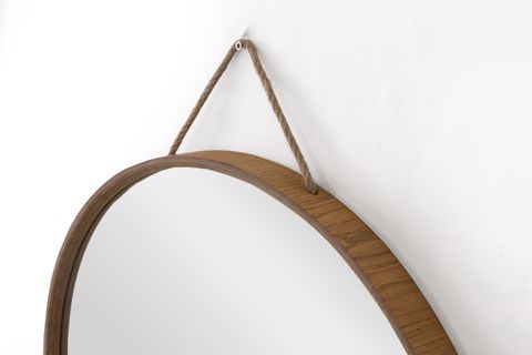 MİRORA YUVARLAK DEKORATİF DUVAR AYNASI, MEŞE, 48 CM