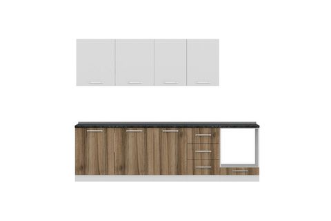 MİNAR EZGİ 280 CM MUTFAK DOLABI BEYAZ DORE 280-D3