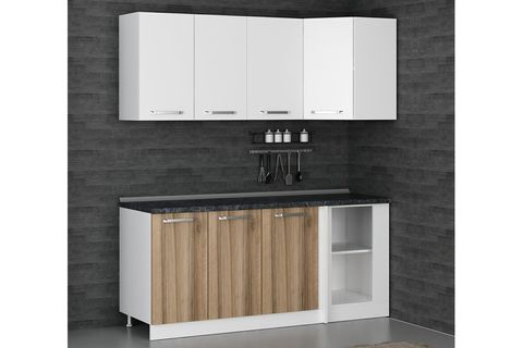 MİNAR 185CM KÖŞE MUTFAK DOLABI BEYAZ DORE K185D2