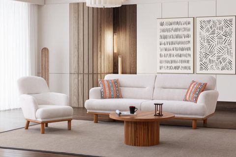 VALENT ÜÇLÜ KOLTUK, KREM