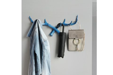 GEYİK BOYNUZU MODERN DUVAR DEKORU ASKILIK, MAVİ