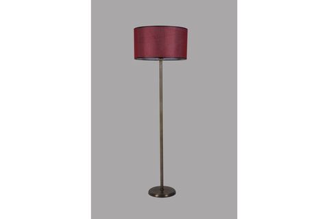 LUMEXX MERCAN SİLİNDİR LAMBADER, ESKİTME AYAK, HASIR BORDO ABAJURLU