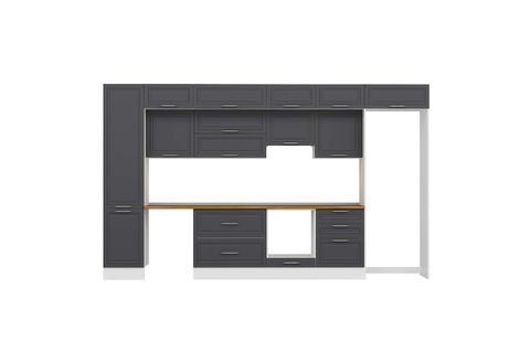 ALVİNKA 400X240 CM KLASİK MEBRAN MUTFAK DOLABI, MBB E90B50S60 1 MEBRAN ANTRASİT SUNTALAM