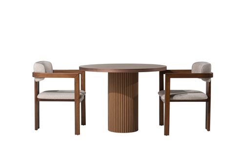 DANET YUVARLAK MUTFAK MASASI, CEVİZ