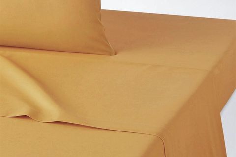 MAKİ HOME ÇİFT KİŞİLİK LASTİKSİZ DÜZ ÇARŞAF, HARDAL, 240X260