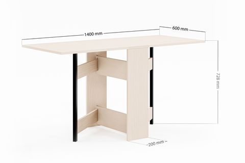MİRO KATLANIR MUTFAK MASASI, BEJ, 24X60