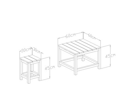 GİVAYO WOOD'S ARES ÇAM BAHÇE BALKON MUTFAK MASASI, ÜÇLÜ SET, ÇAM