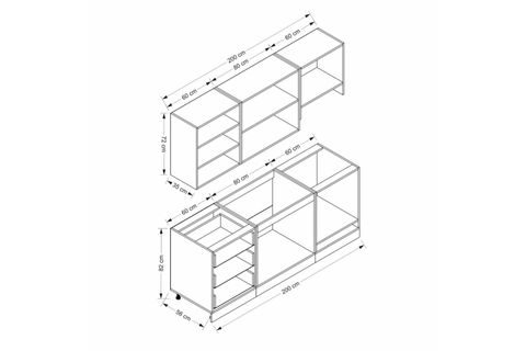 MİNAR 200 CM MEBRAN C MUTFAK DOLABI BEYAZ 200-MCB1
