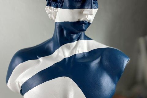 DAVID BLUE WAVE POP ART DEKORATİF ROMA YUNAN HEYKELLERİ