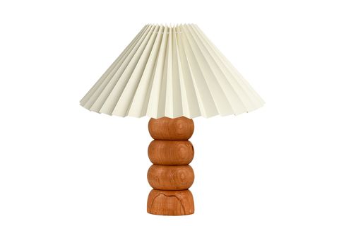 AHSENA HANDMADE AHŞAP PİLELİ ABAJUR, KREM