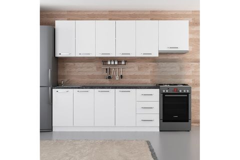 MİNAR ASSOS 265 CM MUTFAK DOLABI BEYAZ 265-B4