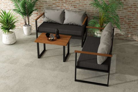 WOODESK NATURE İKİLİ BAHÇE TAKIMI, GRİ, CPT5508-130
