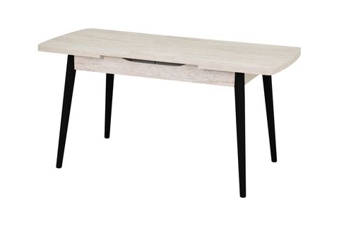 AVANOS AHŞAP AYAK AÇILIR KAPANIR MDF MUTFAK MASASI, 70X120+30 CM, BEJ SİYAH