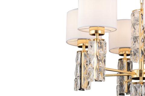 DARELL ALTILI KRİSTALLİ AVİZE, BEYAZ GOLD