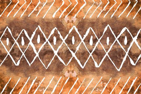 JUNGLE HALI BOHO İSKANDİNAV MODEL TURUNCU BEYAZ RENK DEKORATİF HALI 120X175