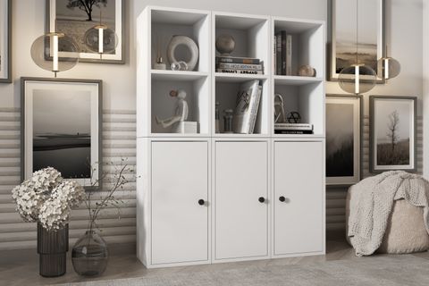 LEKSA 3 KAPAKLI RAFLI KİTAPLIK 97 CM BEYAZ KTP-1069-Ç