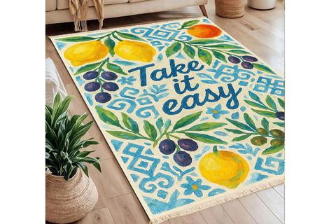 TAKE İT EASY BASKILI DOKUMA TABAN HALI, 259 YNG, 100X150  CM
