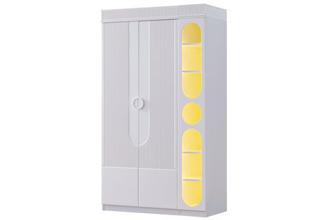 VİRA NEW 4 KAPAKLI LEDLİ KİTAPLIKLI DOLAP, BEYAZ