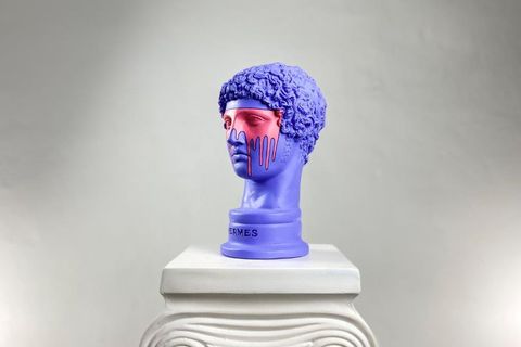 HERMES PURPLE MAN POP ART DEKORATİF ROMA YUNAN HEYKELLERİ