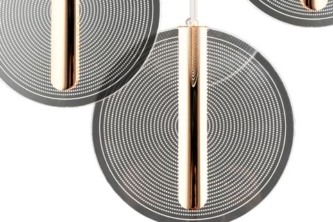 DUSTİN ALTILI YUVARLAK KRİSTAL LEDLİ SARKIT AVİZE, GOLD