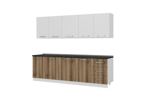 MİNAR DEFNE 260 CM MUTFAK DOLABI BEYAZ DORE 260-D2